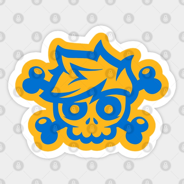 Blue Skull and Crossbones Sticker by Sketchy